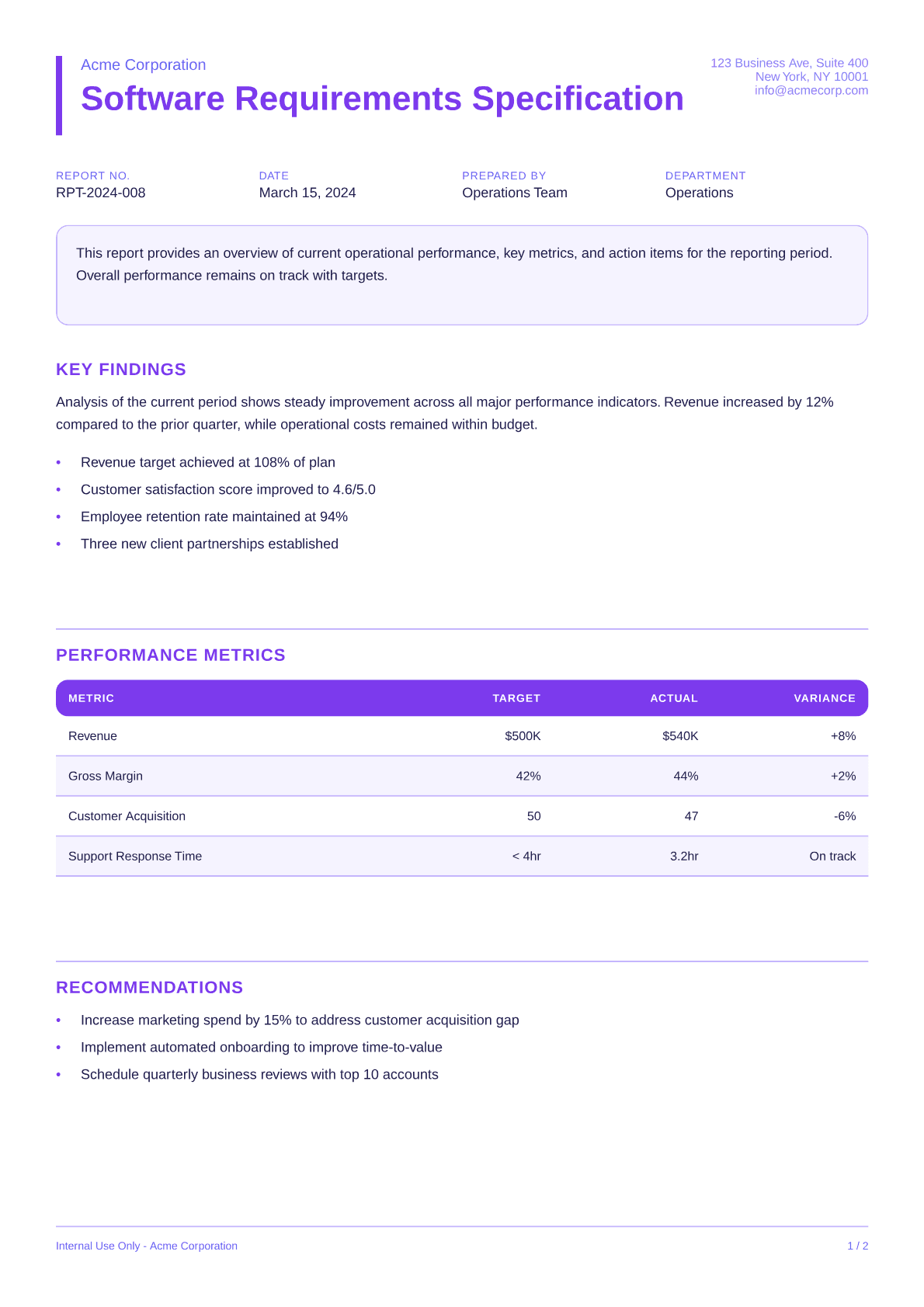 Software Requirements Specification - Bold theme