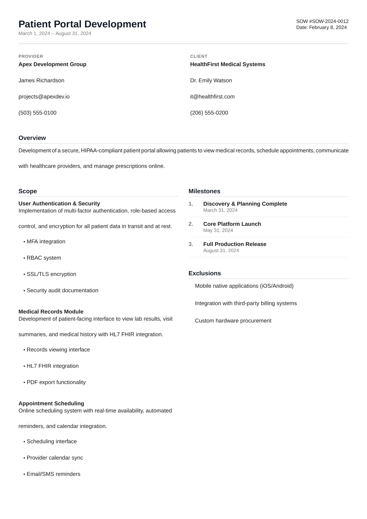 Compact sow template preview