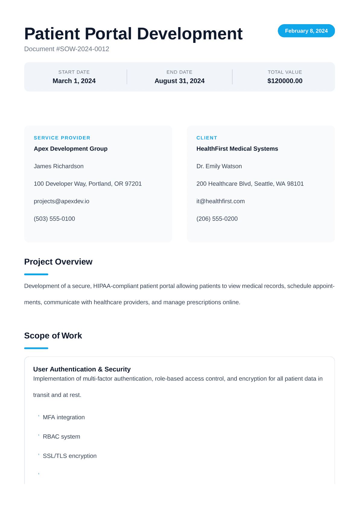Modern sow template preview
