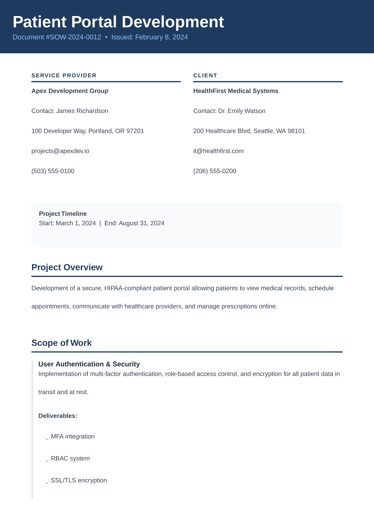 Professional sow template preview