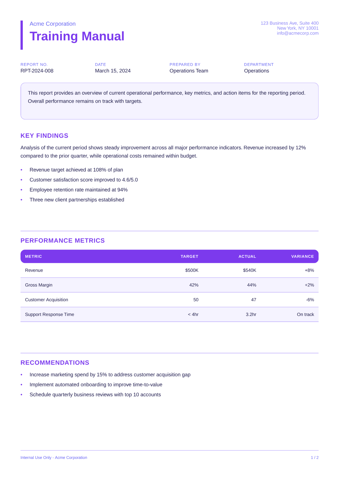 Training Manual - Bold theme